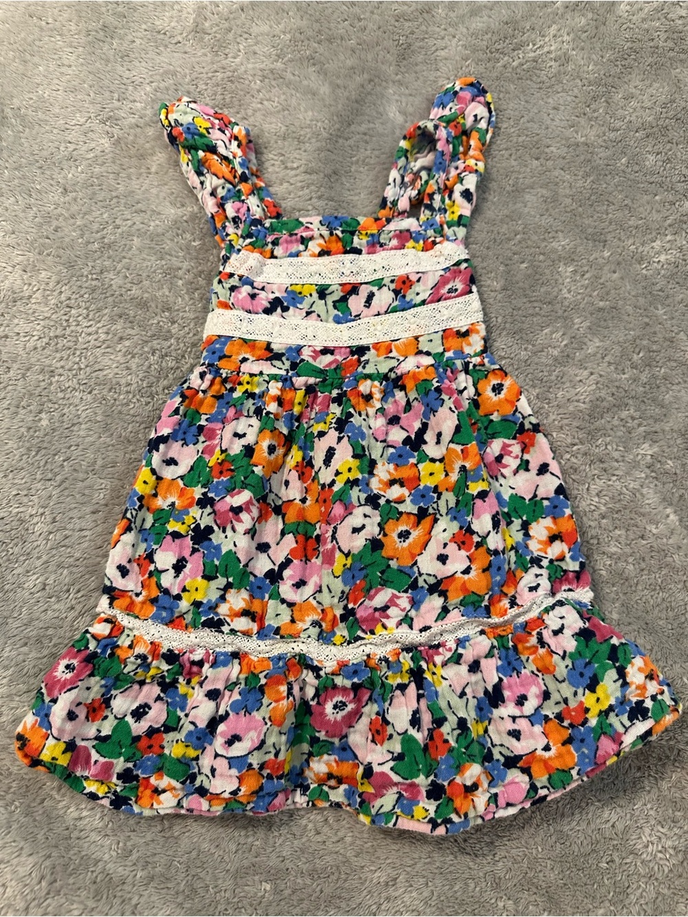 GAP Girls Floral Sundress in Pink, Orange, Green & Blue